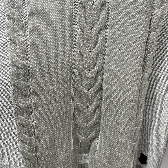 Trash Nouveau Men’s Shawl Neck Cable Knit Sweater Sz L Gray Grandpa Nordic EUC - Picture 6 of 9